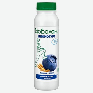 Йогурт Bio Баланс 270г 1% черника злаки пл/бут