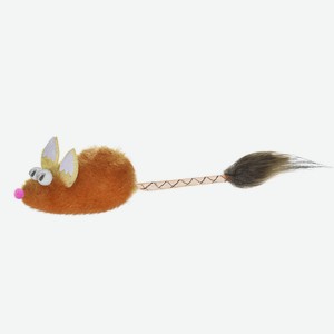 PetshopRu игрушка для кошек  Мышка с меховой кисточкой ,рыжая (5 г)