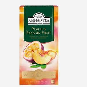 Чай черный Ahmad Tea Персик-Маракуйя, 25 пакетиков по 1,5 г