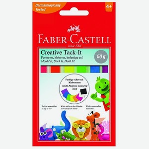 Масса для приклеивания Faber Castell Tack It снимаемая цветная 50г 187094