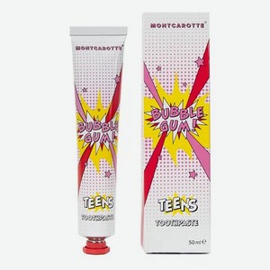 Зубная паста Montcarotte Bubble Gum со вкусом жвачки для детей и взрослых 7+ 50 мл