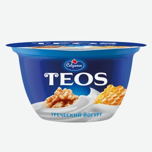 Йогурт 140г Савушкин Teos Грецкий орех-мёд греческий 2% пл/ст