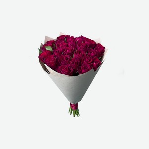 Букет цветов из 25 красных роз Кения 40см