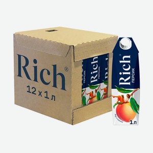 Нектар Rich персиковый, 1л x 12 шт Россия