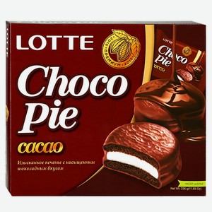 Печенье 336 г Lotte Choco Pie cacao к/уп