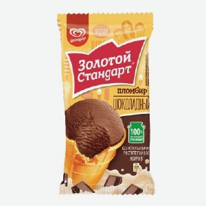 Мороженое в вафельном стакане  Золотой Стандарт , шоколадный, 86 г