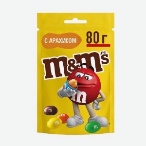 Драже  M&M’s , криспи, 130 г/ с шоколадом, с арахисом, 145 г
