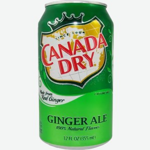 Напиток Canada dry Ginger ale безалкогольный газированный 0.33л