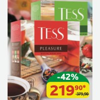 Чай чёрный/зелёный Tess в ассортименте 150/180 гр (100 пак.*1,5/1,8 гр)