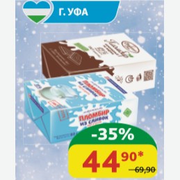 Мороженое Пломбир БМ/Серебряный Снег Ванильный, 15%; Шоколадный, в вафлях, 80 гр