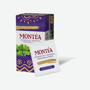 Чай MONTEA с ароматом смородины и мяты черный 25пак*1,8гр