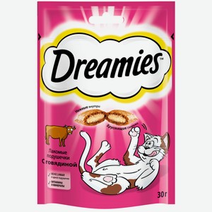 Dreamies лакомство для кошек Dreamies подушечки с говядиной (60 г)