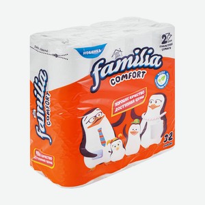 Туалетная бумага  Comfort , Familia, 2 слоя, 32 рулона