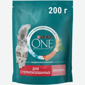 Сухой корм Purina One для стерилизованных кошек с лососем, 200г