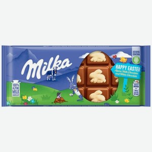 Шоколад Milka молочный с белым шоколадом в виде зайца, 100г
