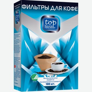 Фильтры для кофе неотбеленные TOP HOUSE, р-р 1х4, 100 шт