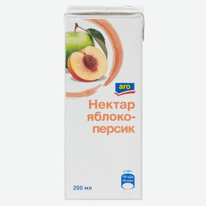 aro Нектар яблоко-персик, 200мл x 15 шт Россия