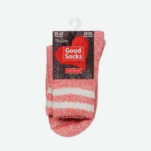 Женские носки Good Socks Winter красные с полосками р.35-40