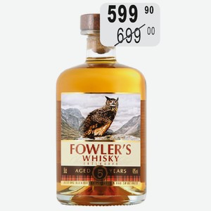 Виски Фоулерс 40% 0,5л зерновой