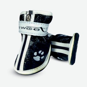 Triol (одежда) ботинки для собак, черные с лапками (L)