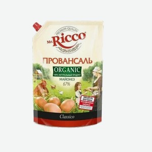 Майонез Mr.Ricco Organic 800мл 67% переп.яйца