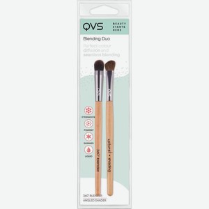 Набор для макияжа QVS для нанесения и растушевки теней 2шт 5.7*20.5*0.8см 15г