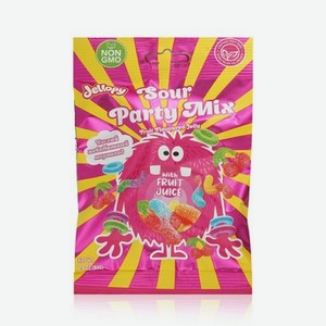 Мармелад кислый жевательный Jellopy Sour Party Mix с фруктовым вкусом 80г