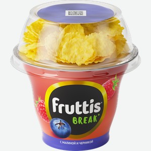 Йогурт 2,5% с кукуруз хлопьями Фруттис малина черника Эрманн п/б, 175 г