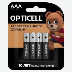 Батарейки Opticell Basic AAA, 4шт Китай