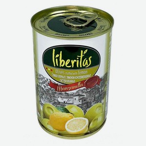 Оливки LIBERITAS зеленые с лимоном 280г ж/б