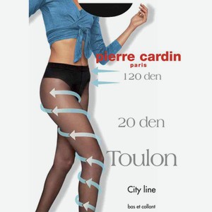Колготки женские Pierre Cardin Toulon цвет: nero/чёрный, 20 den, 3 р-р