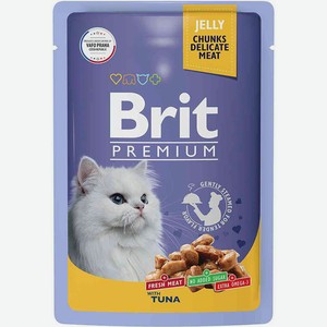 Влажный корм для взрослых кошек Brit Premium Тунец в желе, 85 г