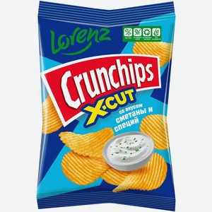 Чипсы Crunchips X-Cut картофельные рифленые со вкусом сметаны и специй