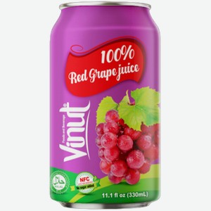 Vinut Red Grape Juice 100% 0.33л