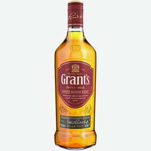 Виски купажированный Грантс трипл вуд 3 года ВильямГрантэндСанс с/б, 0,7 л