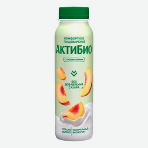 Биойогурт питьевой Актибио яблоко-персик 1,5% 260 г