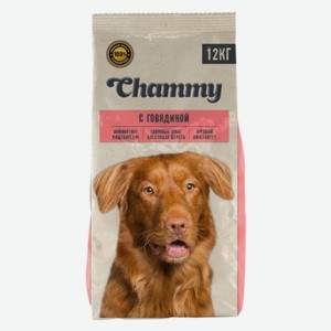 Сухой корм для собак средних и крупных пород Chammy с говядиной, 12 кг
