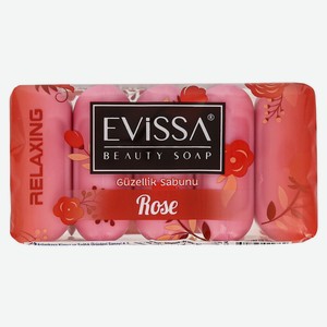 Мыло туалетное Evissa с ароматом розы, 5х55 г