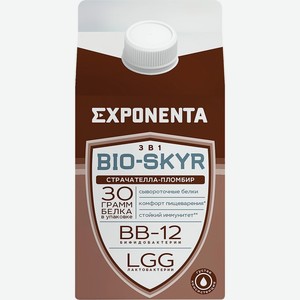 Напиток кисломолочный Exponenta Bio-Skyr страчателла-пломбир обезжиренный с высоким содержанием белка 500г