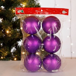 Набор елочных украшений BABY STYLE Шары фиолетовый матовый 10 см 6 шт