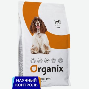 Organix полнорационный сухой корм для взрослых собак с уткой и цельным рисом для поддержания оптимального веса (12 кг)