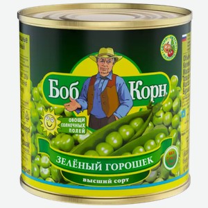 Горошек зеленый БОБ КОРН В/С ГОСТ Ж/Б. 400Г