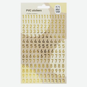 Наклейки ПВХ Meshu Golden numbers 10х21см фольга, 170 наклеек