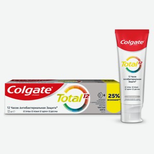 Зубная паста Colgate Total 12 Чистая мята с цинком и аргинином для комплексной антибактериальной защиты, 125 мл