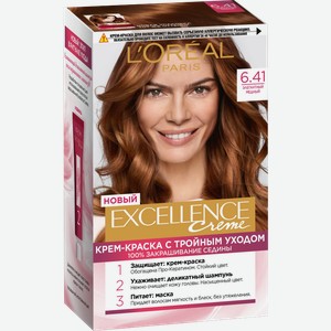 крем-краска для волос L’Oréal Paris Excellence стойкая оттенок 6.41 Элегантный медный