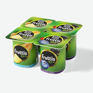 Продукт йогуртный Fruttis Ананас-дыня и лесные ягоды, 0.1% 110 г