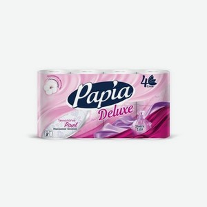Туалетная бумага PAPIA Deluxe 4х-слойная Dolce Vita 8шт
