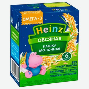 Кашка Heinz 200мл молочная овсяная с омега 3 с 6 месяцев