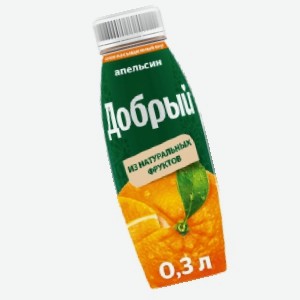 Нектар, сок  Добрый , апельсин, мультифрукт, томат, яблоко, 0,3 л