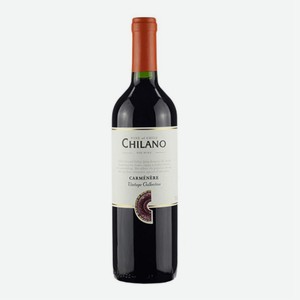 Вино ординарное сортовое красное полусухое ЧИЛАНО Карменер 12,5% 0,75л
